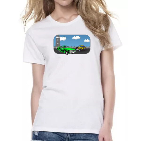 Camiseta Baby Look Chevette geracoes pintura - Imagem 2