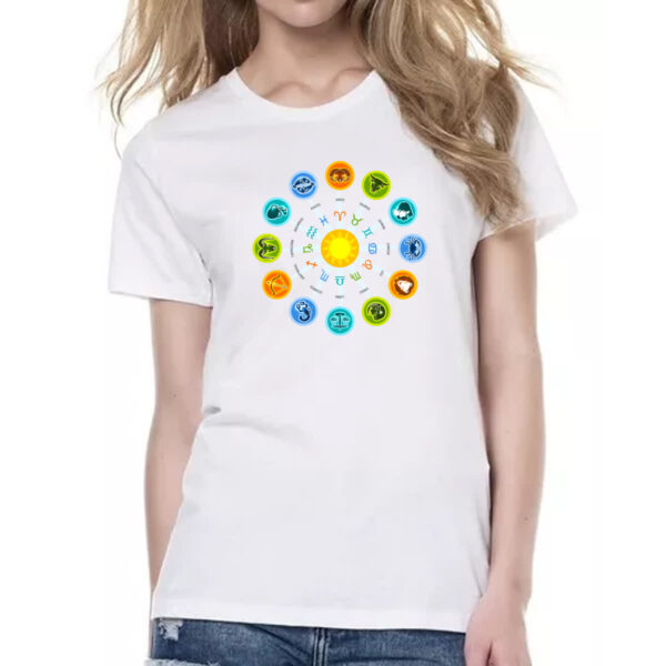 Camiseta Baby Look Circulo do Zodiaco Signos - Imagem 2