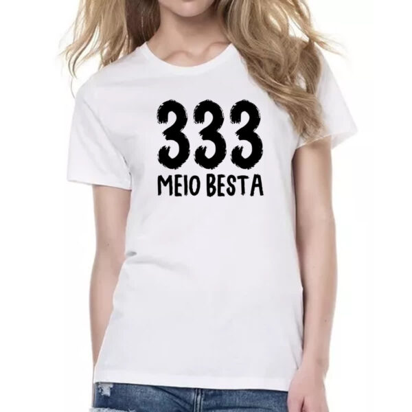 Camiseta Baby Look 333 Meio Besta - Imagem 2