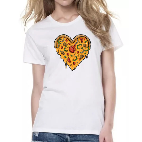 Camiseta Baby Look Coracao de pizza - Imagem 2