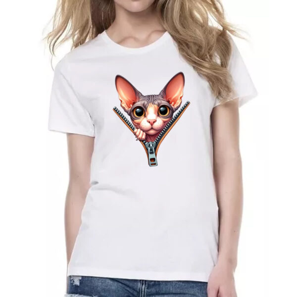 Camiseta Baby Look Cornish Rex no ziper - Imagem 2