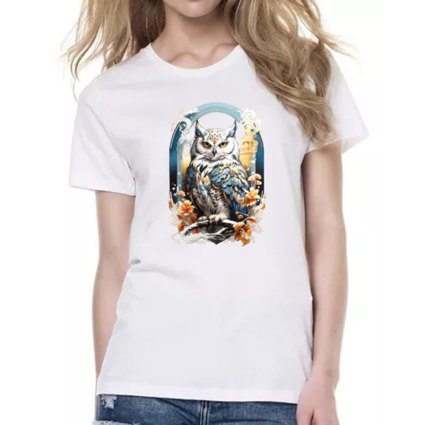 Camiseta Baby Look Coruja do gelo - Imagem 2