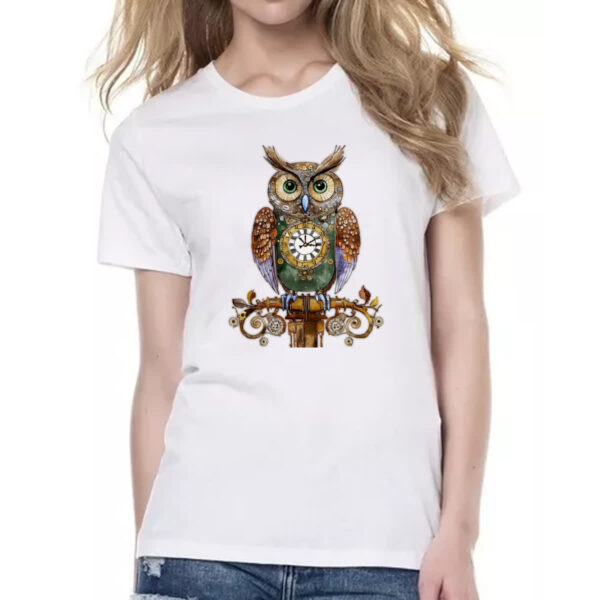 Camiseta Baby Look Coruja maquina do tempo - Imagem 2