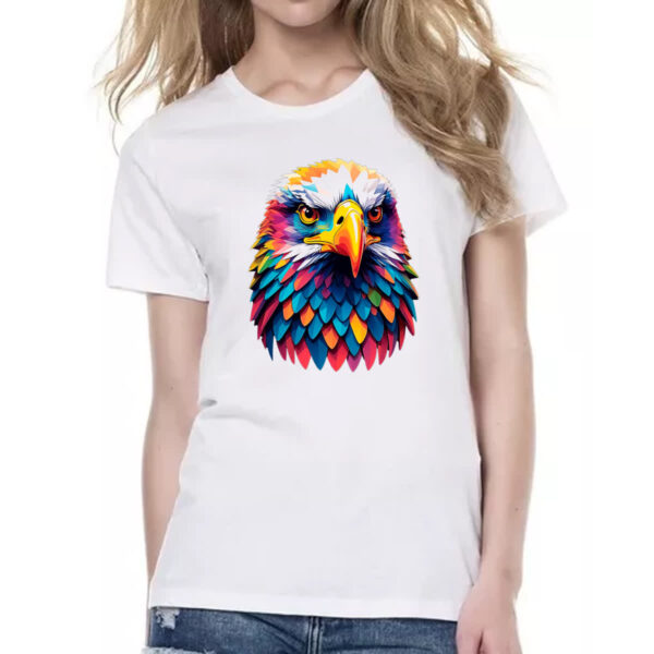 Camiseta Baby Look Aguia colorida color art - Imagem 2
