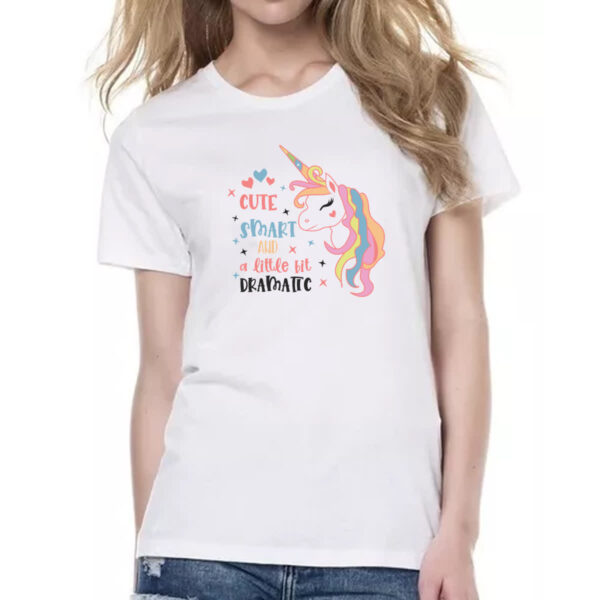Camiseta Baby Look Cute smart and a little bit dramatic - Imagem 2