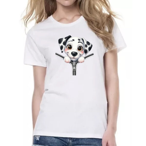 Camiseta Baby Look Dalmata no Ziper - Imagem 2