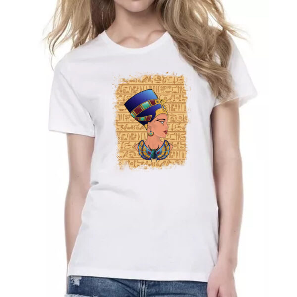 Camiseta Baby Look Deusa Nefertiti Ilustracao - Imagem 2