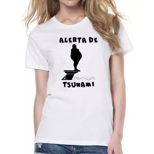Camiseta Baby Look Alerta de tsunami - Imagem 2