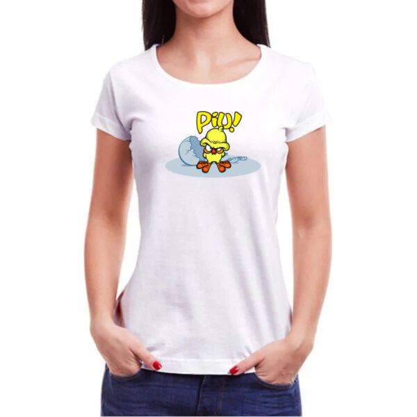 Camiseta Baby Look E o pintinho piu - Imagem 3