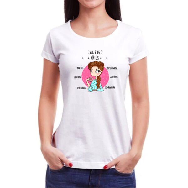 Camiseta Baby Look Ela e de Aries - Imagem 3
