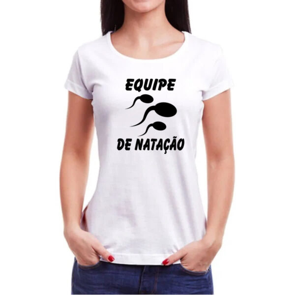 Camiseta Baby Look Equipe de natacao espermatozoides - Imagem 3