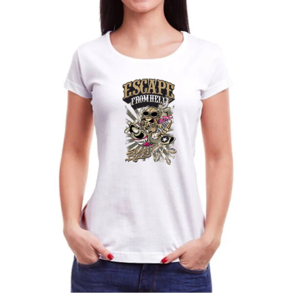 Camiseta Baby Look Escape from hell war bones - Imagem 3