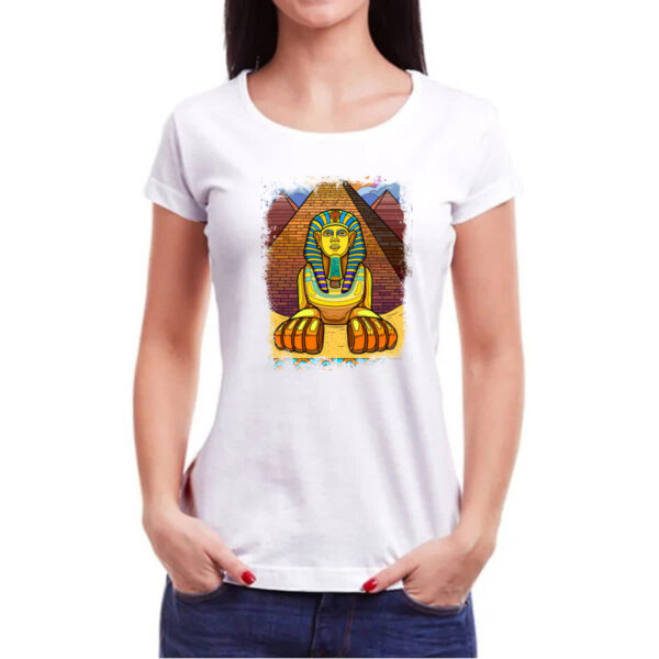 Camiseta Baby Look Esfinge Egito Cartoon - Imagem 3