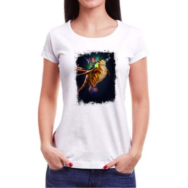 Camiseta Baby Look Empires and Puzzles Heroi Eiora e Fluffy - Imagem 3