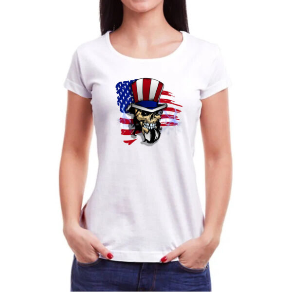 Camiseta Baby Look American Skull - Imagem 3