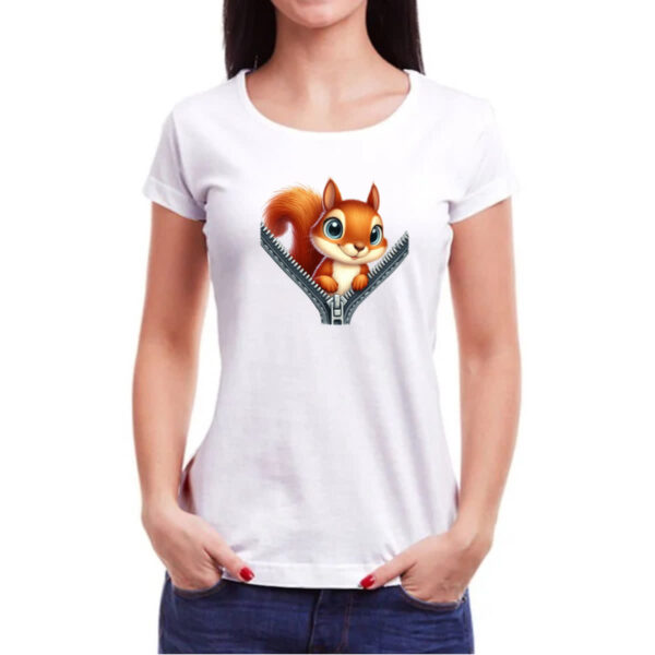 Camiseta Baby Look Esquilo no ziper - Imagem 3