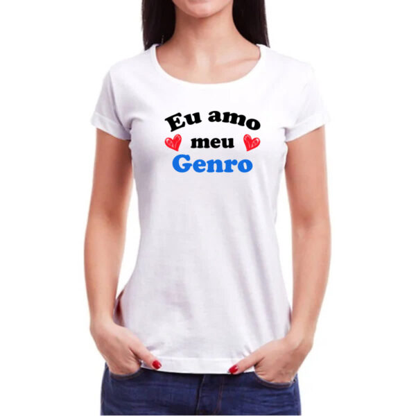 Camiseta Baby Look Eu amo meu genro dois coracoes - Imagem 3