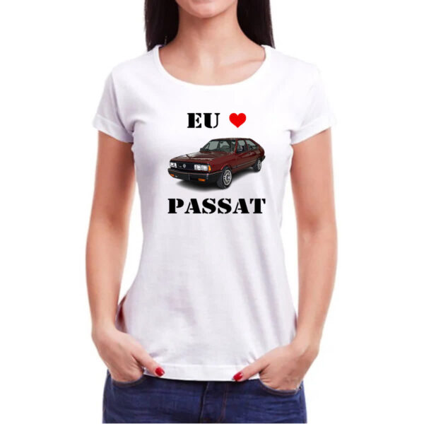 Camiseta Baby Look Eu amo passat Vermelho - Imagem 3