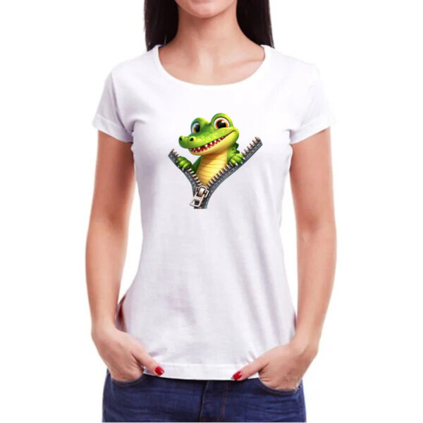 Camiseta Baby Look Jacare no ziper - Imagem 3