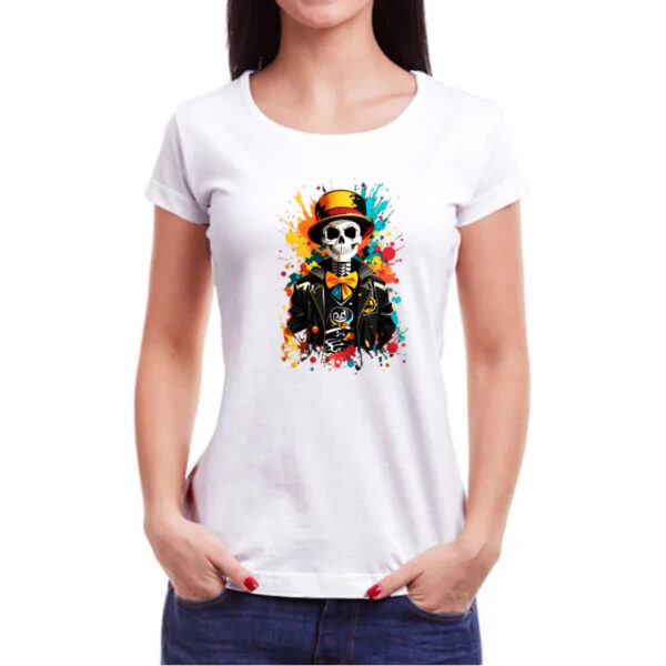 Camiseta Baby Look Jack Skeleton Londres Street - Imagem 3