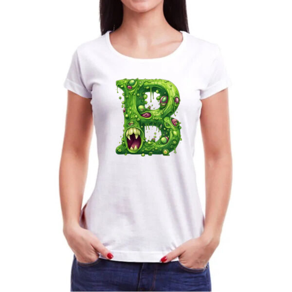 Camiseta Baby Look Zumbi Alfabeto Letra B - Imagem 3