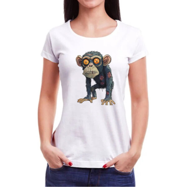 Camiseta Baby Look Zumbi Chimpanze - Imagem 3
