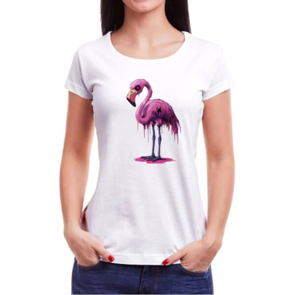 Camiseta Baby Look Zumbi Flamingo - Imagem 3