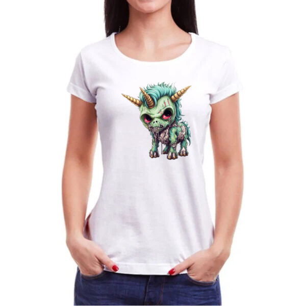 Camiseta Baby Look Zumbi Unicornio - Imagem 3