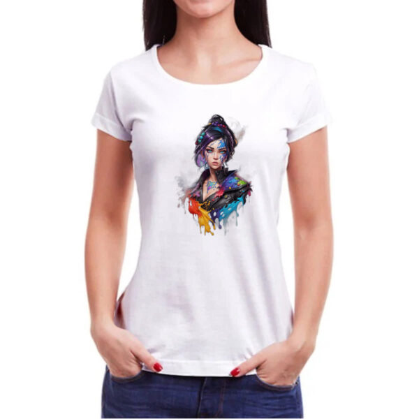 Camiseta Baby Look Fantasy Girl Spash Color - Imagem 3