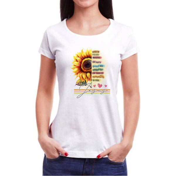 Camiseta Baby Look Fe poder invisivel - Imagem 3