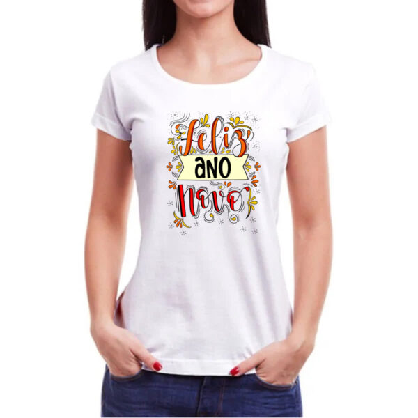 Camiseta Baby Look Feliz ano novo - Imagem 3