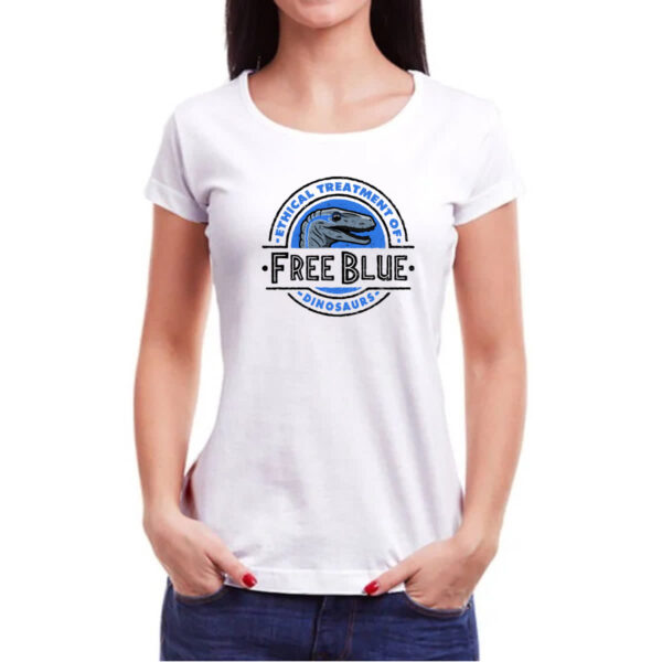 Camiseta Baby Look Free Blue - Imagem 3