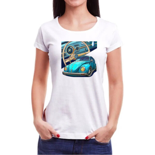 Camiseta Baby Look Fusca classico e painel - Imagem 3