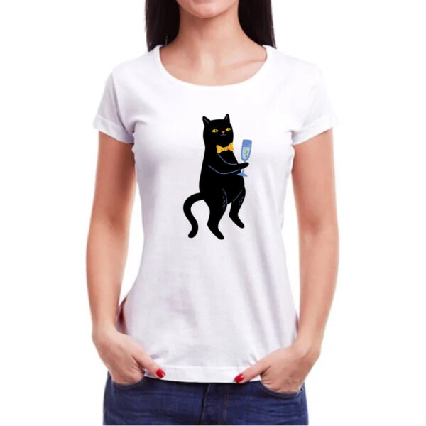 Camiseta Baby Look Gato drink de peixe - Imagem 3