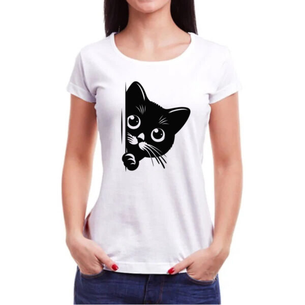 Camiseta Baby Look Gato espiando - Imagem 3