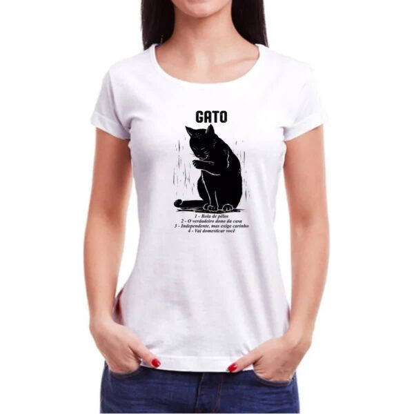 Camiseta Baby Look Gato explicacao - Imagem 3