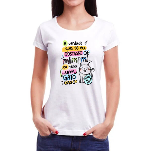 Camiseta Baby Look Gato mi mi mi - Imagem 3