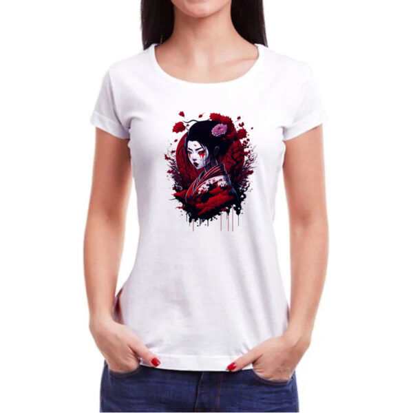 Camiseta Baby Look Geisha dark magic splash - Imagem 3