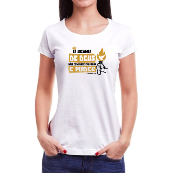 Camiseta Baby Look Gospel 1 Corintios 4.20 - Imagem 3