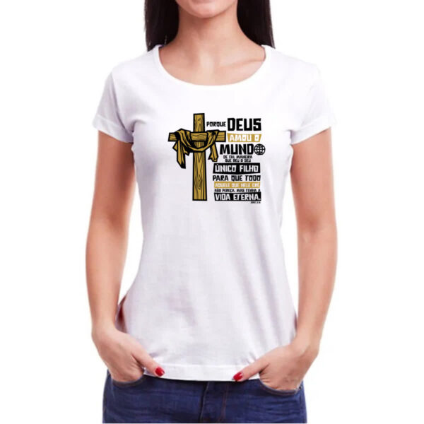 Camiseta Baby Look Gospel Joao 3.16 - Imagem 3