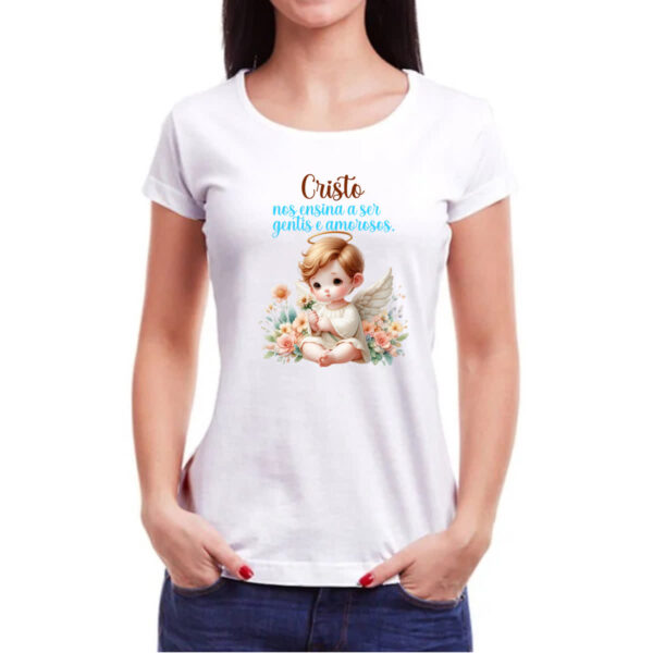 Camiseta Baby Look Anjo gentil e amoroso - Imagem 3