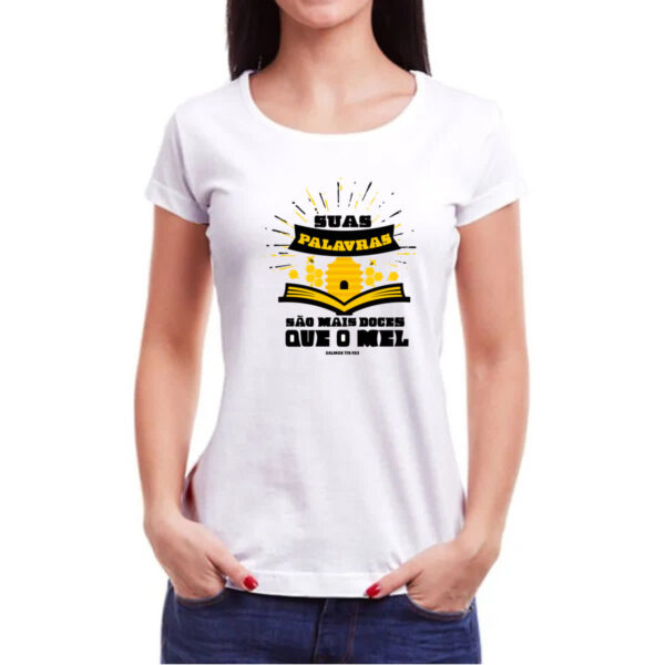 Camiseta Baby Look Gospel Salmos 119.103 - Imagem 3