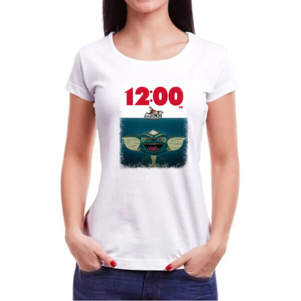 Camiseta Baby Look Gremlins parodia tubarao - Imagem 3
