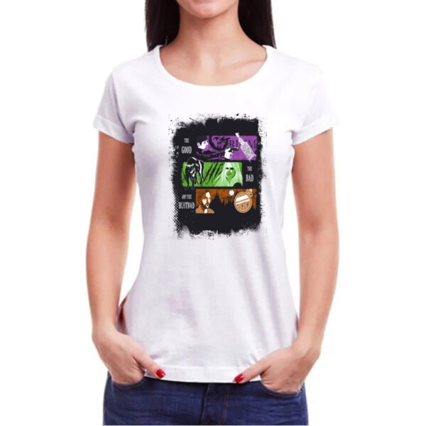 Camiseta Baby Look Grimm The Good Bad and Blutbad - Imagem 3