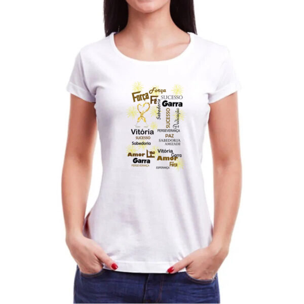 Camiseta Baby Look Ano Novo Forca Fe Garra - Imagem 3