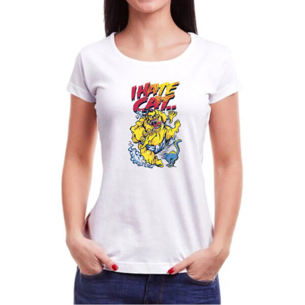 Camiseta Baby Look I hate cat - Imagem 3