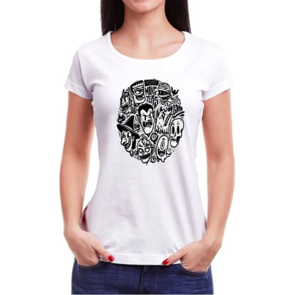 Camiseta Baby Look I love classic monsters - Imagem 3