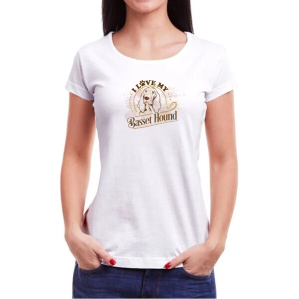 Camiseta Baby Look I love my Basset Hound - Imagem 3