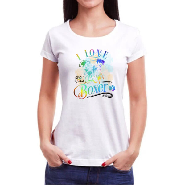 Camiseta Baby Look I love my Boxer - Imagem 3