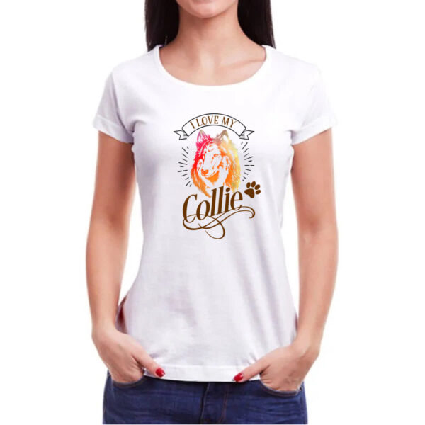 Camiseta Baby Look I love my Collie - Imagem 3